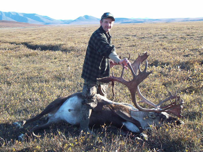 Alan Cory with his trophy caribou