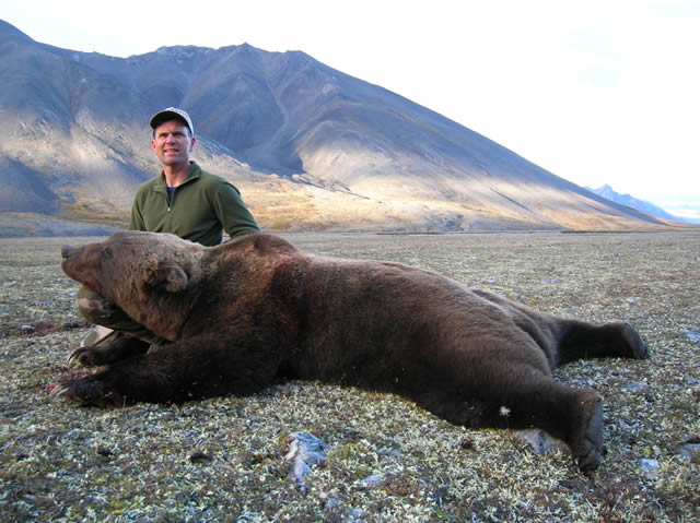 Scott Marshall with his artic grizzly bear